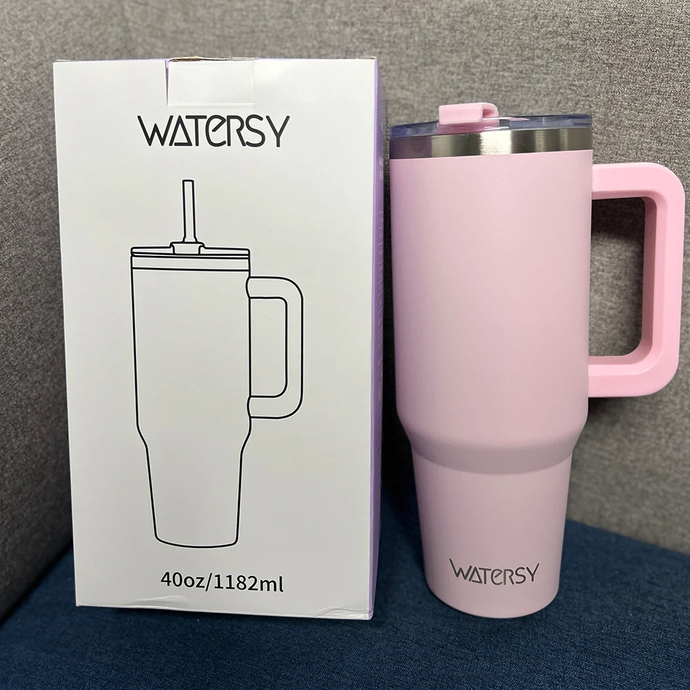 Insulated Mug With Handle And Straw