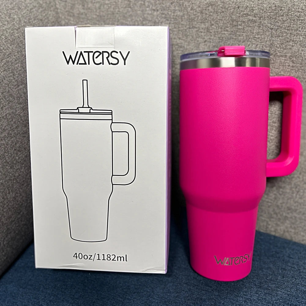 Insulated Mug With Handle And Straw
