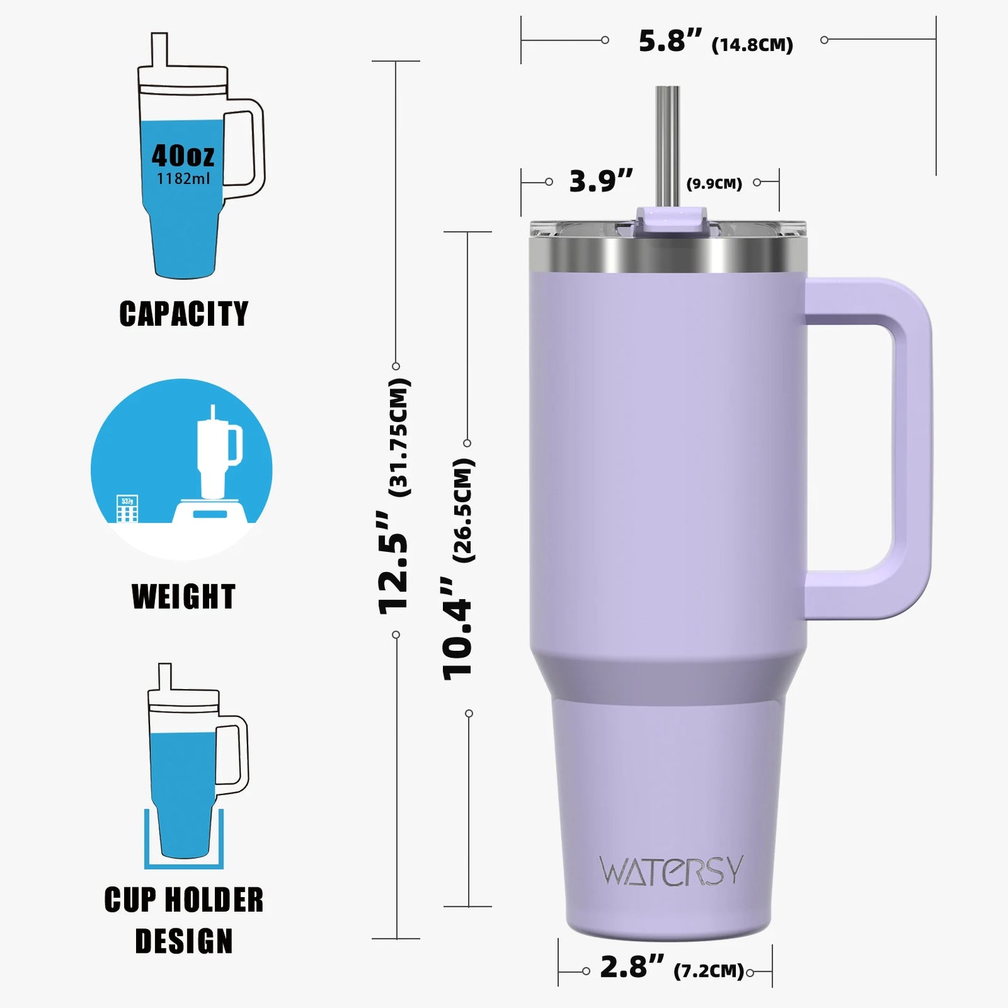 Insulated Mug With Handle And Straw