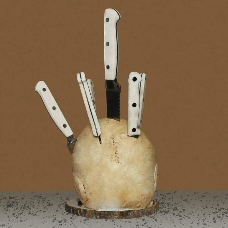 Skull Knife Holder for Kitchen