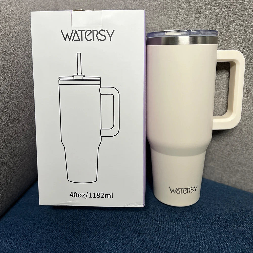 Insulated Mug With Handle And Straw