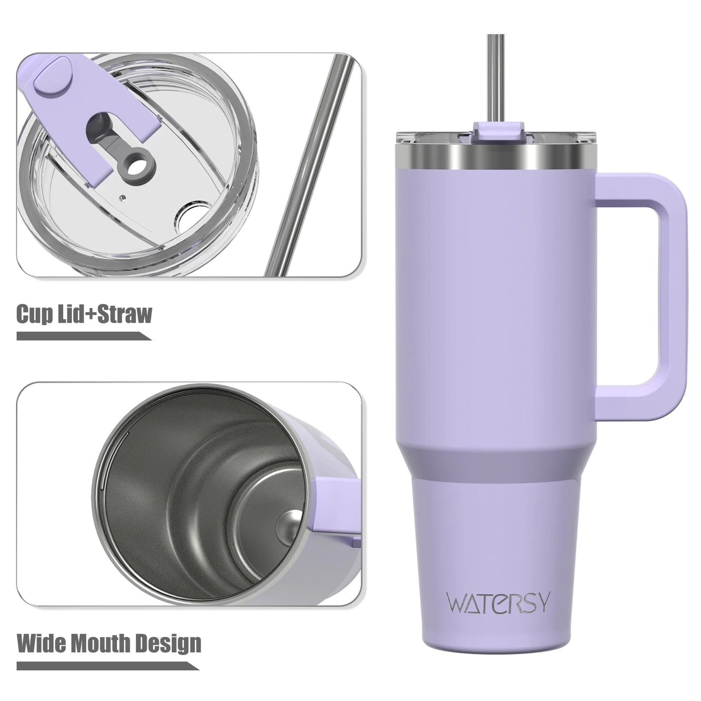 Insulated Mug With Handle And Straw
