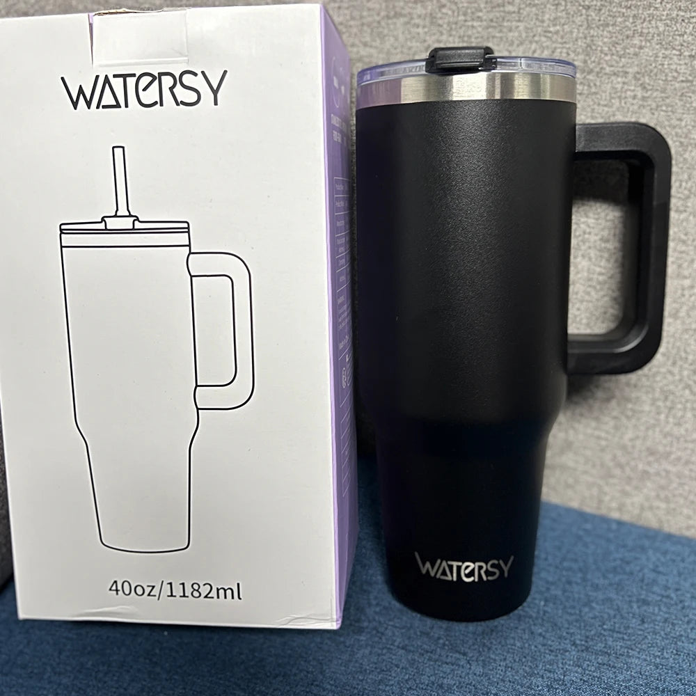 Insulated Mug With Handle And Straw