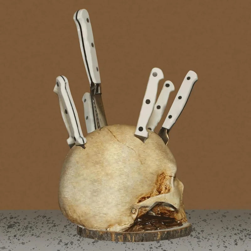 Skull Knife Holder for Kitchen