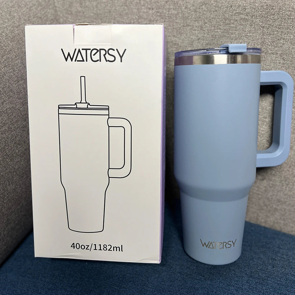 Insulated Mug With Handle And Straw