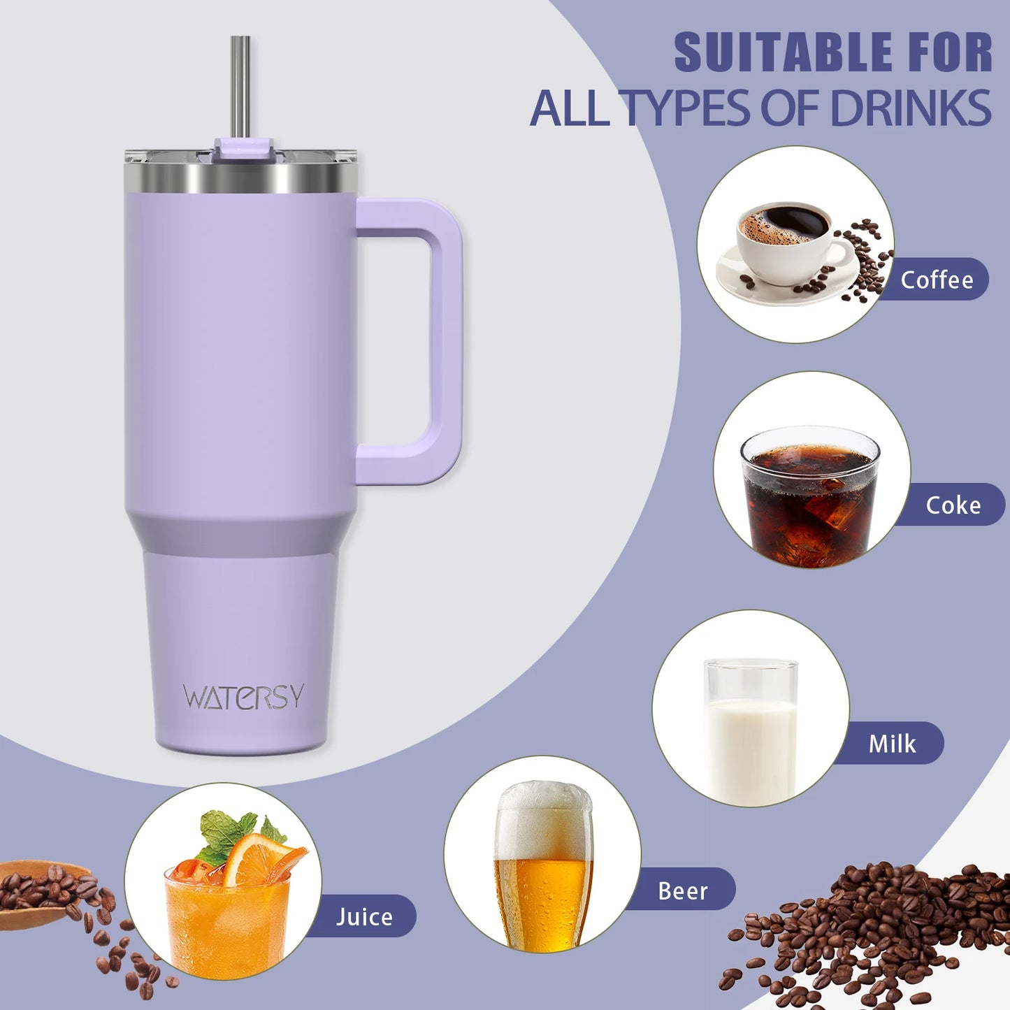 Insulated Mug With Handle And Straw