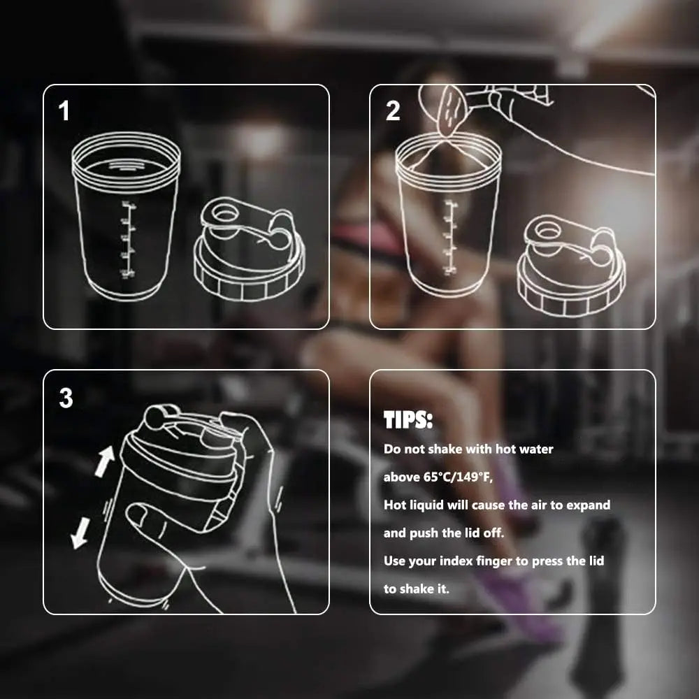 Protein Bottle Powder Shake Cup Water Bottle Plastic