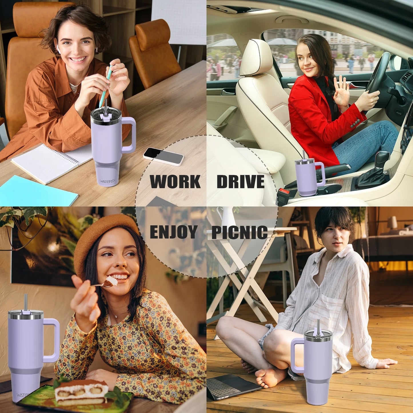 Insulated Mug With Handle And Straw