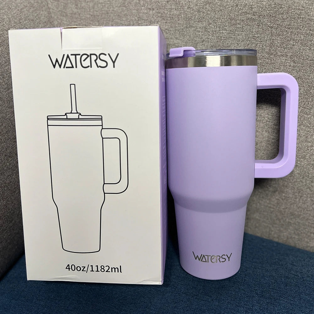 Insulated Mug With Handle And Straw