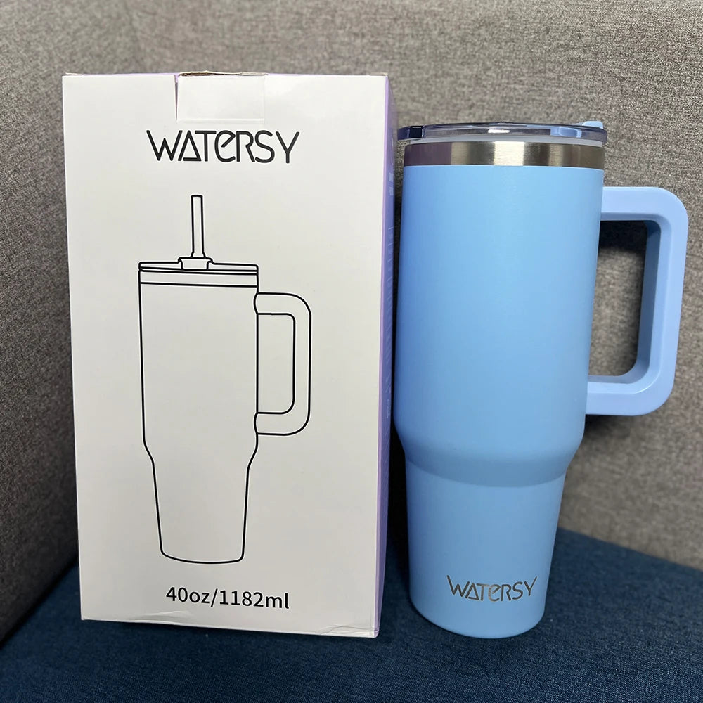 Insulated Mug With Handle And Straw