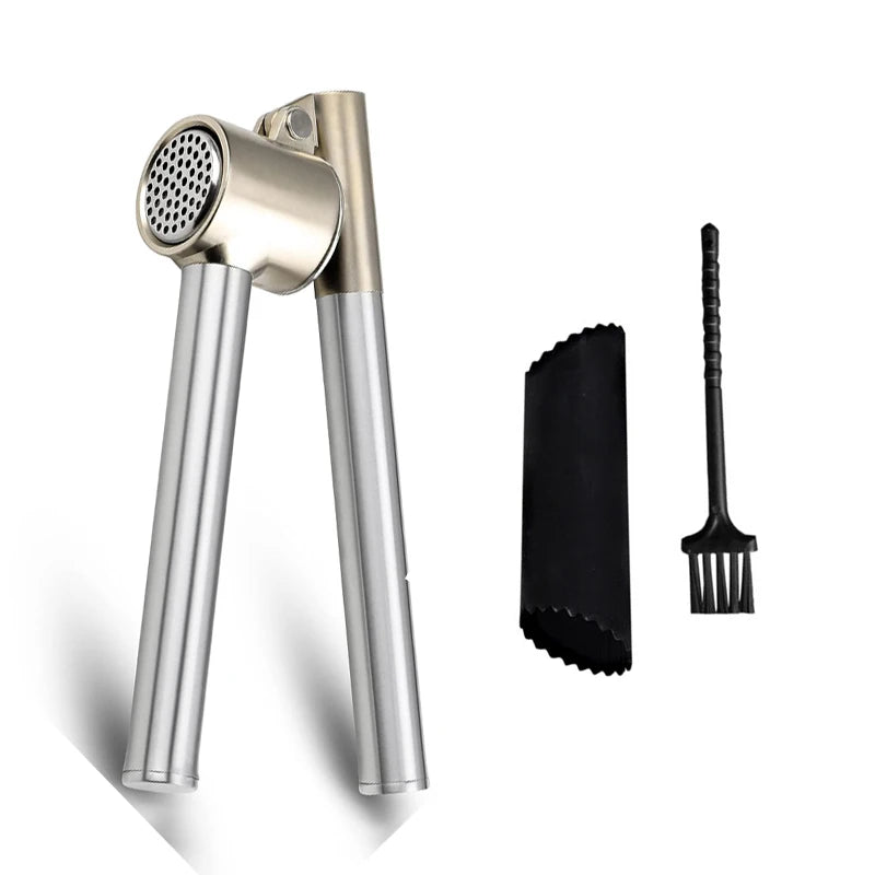 Garlic Press With Cleaning Brush Set