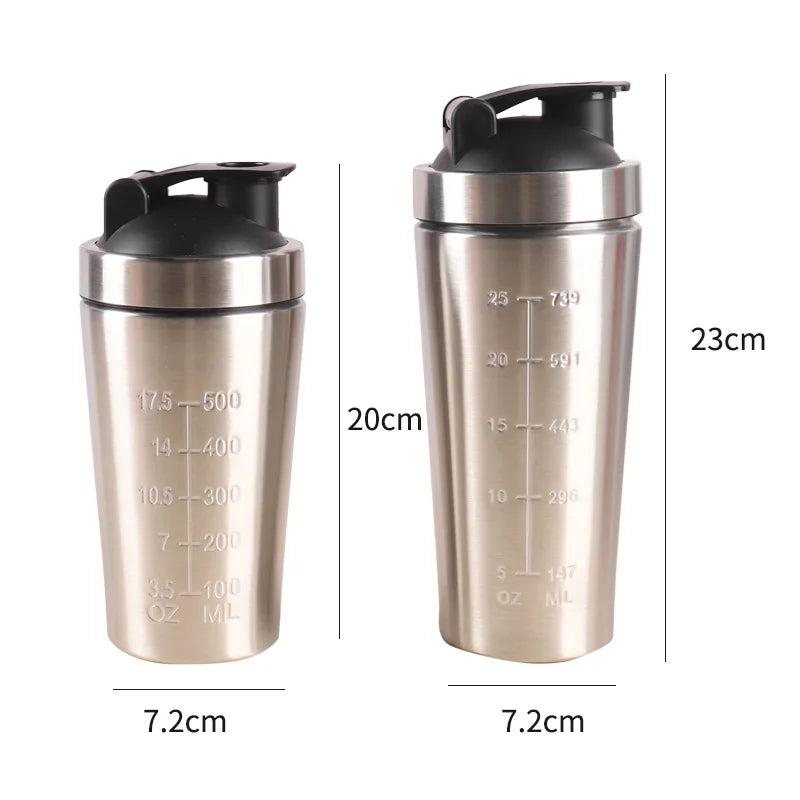 Stainless Steel Protein Powder Shaker Bottle