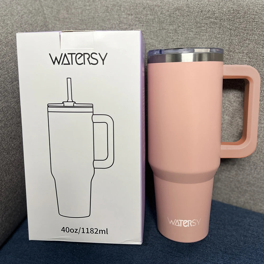 Insulated Mug With Handle And Straw