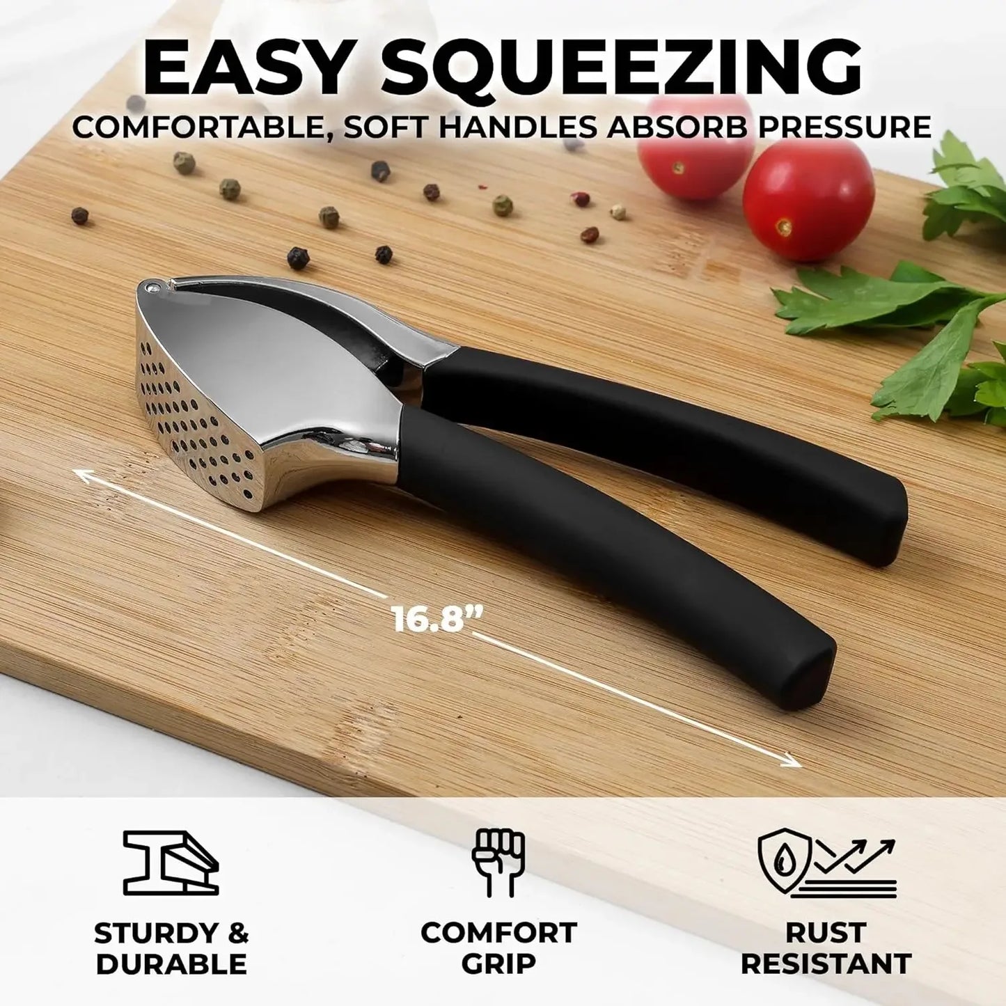 Stainless Steel Garlic Press Set