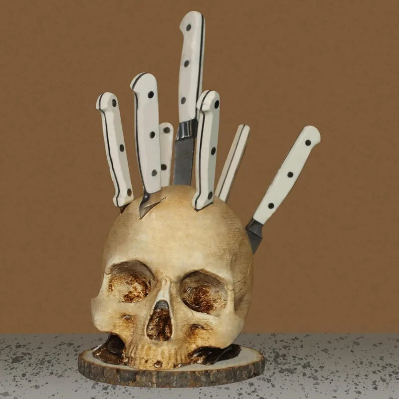 Skull Knife Holder for Kitchen