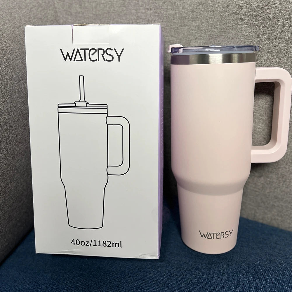 Insulated Mug With Handle And Straw