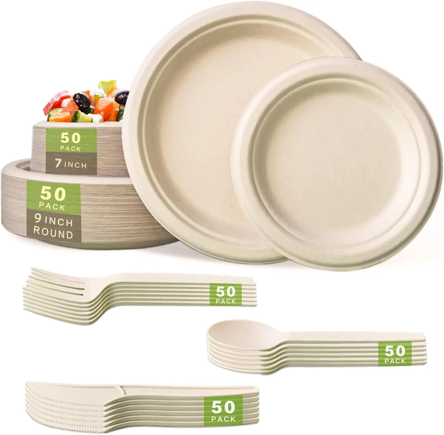 Compostable Paper Plates, Front Packet