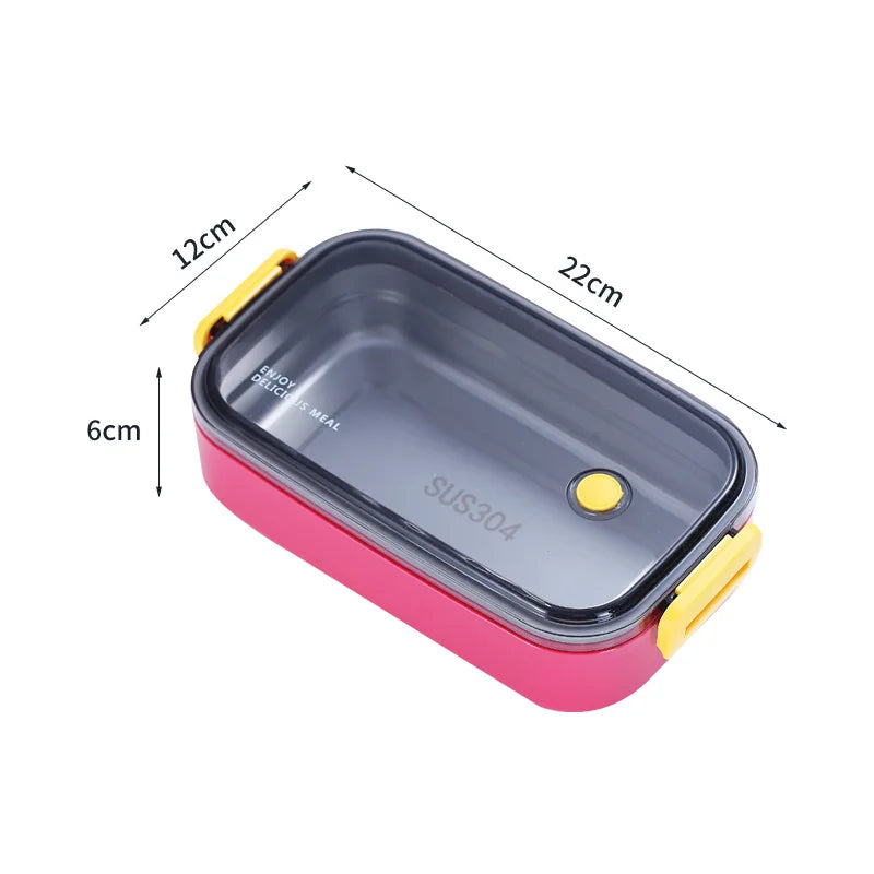 Stainless Steel Cute Lunch Box For Kids Food Container Storage Boxs Wheat Straw Material Leak-Proof Japanese Style Bento Box