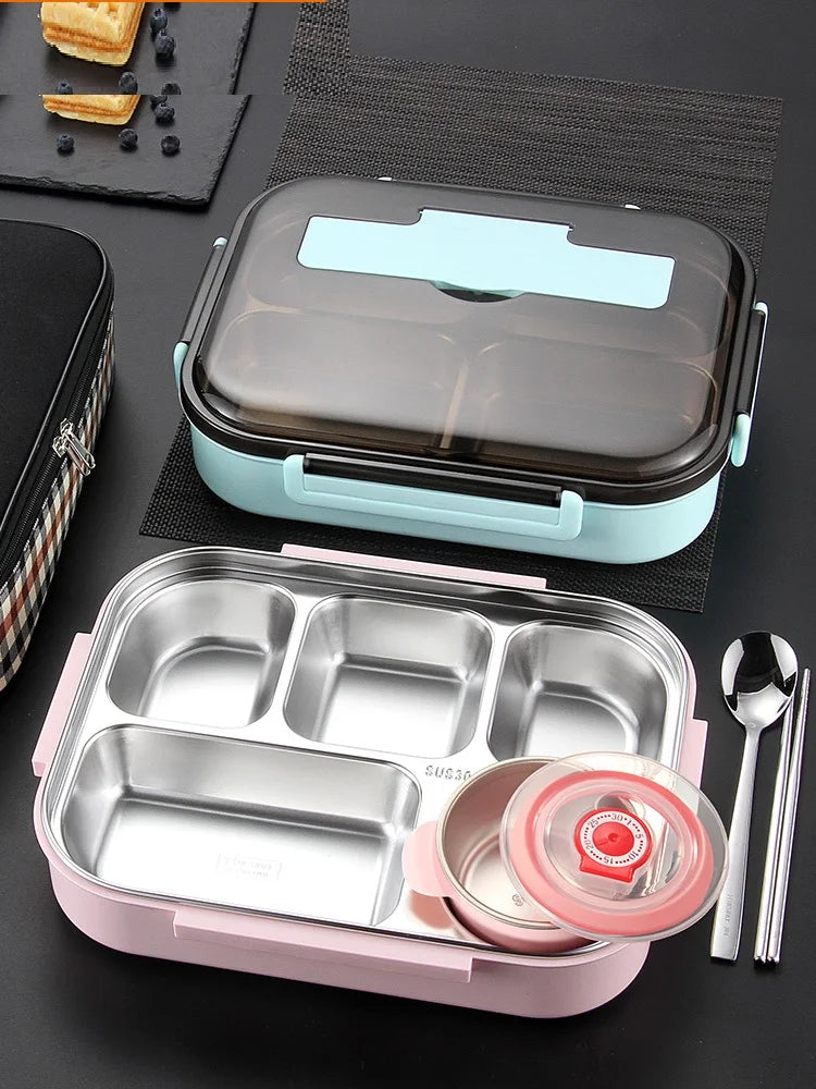 304 Stainless Steel Thermos Thermal Lunch Box Kid Adult Bento Boxs Leakproof Japanese Style Food Container Portable