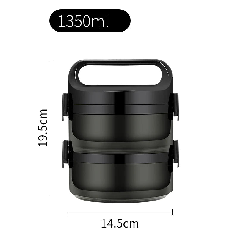 2-3 Layer Leak-proof Student School Japanese Style Bento Box Set Portable Travel Thermal Stainless Steel Lunch Box Container Kid