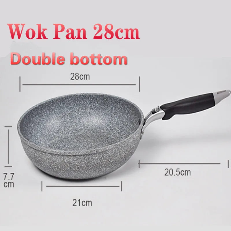 WALFOS Frying Pan  Wok Pan Non-Stick Pan Skillet Cauldron Induction Cooker Frying Pans Pancake Pan Egg Pan Gas Stove Home Garden