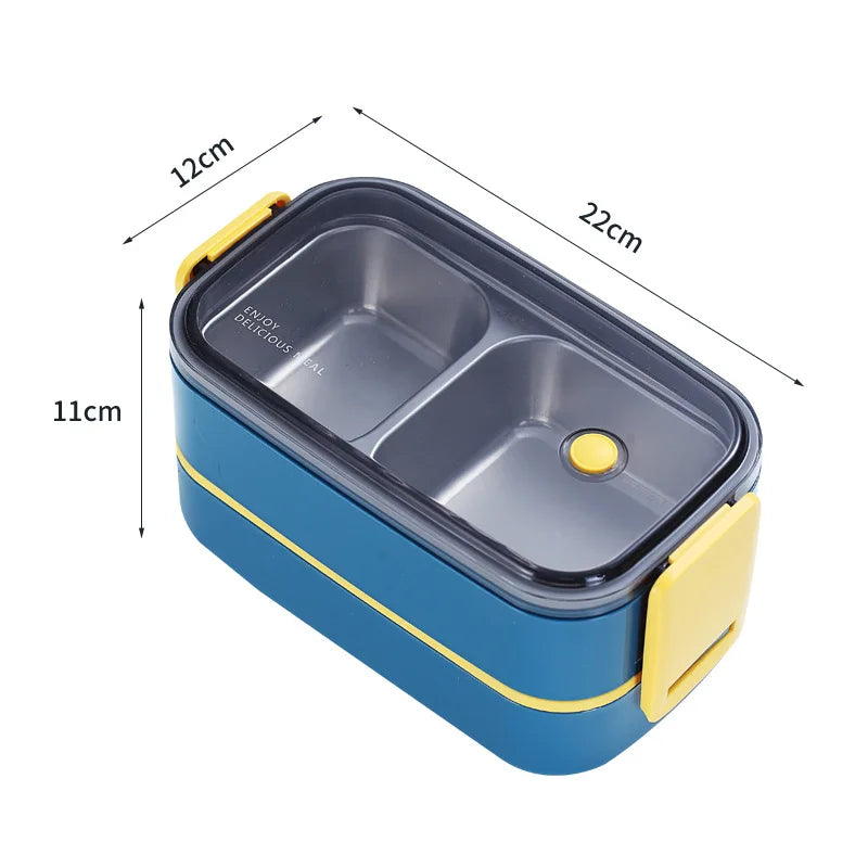 Stainless Steel Cute Lunch Box For Kids Food Container Storage Boxs Wheat Straw Material Leak-Proof Japanese Style Bento Box