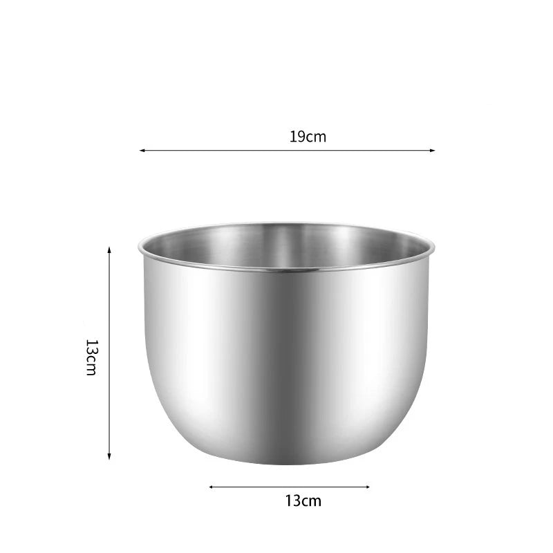 Stainless Steel Egg Beater Basin Fruit Salad Stirring Seasoning Bowls With Lid Kitchen Cooking Tableware Food Storage Container