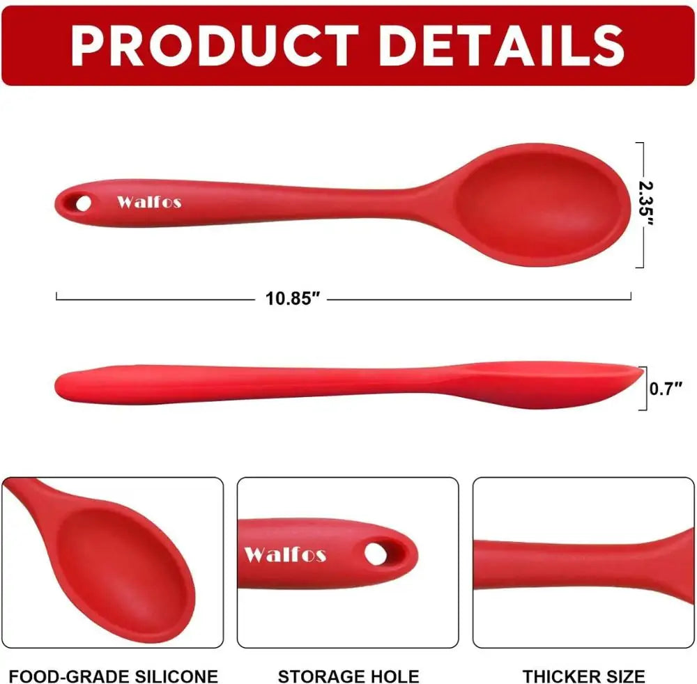 WALFOS Cake Butter Spatula Silicone Spoon Mixing Spoon Long-Handled Cooking Utensils Tableware Kitchen Soup Spoons Mixer Cooking