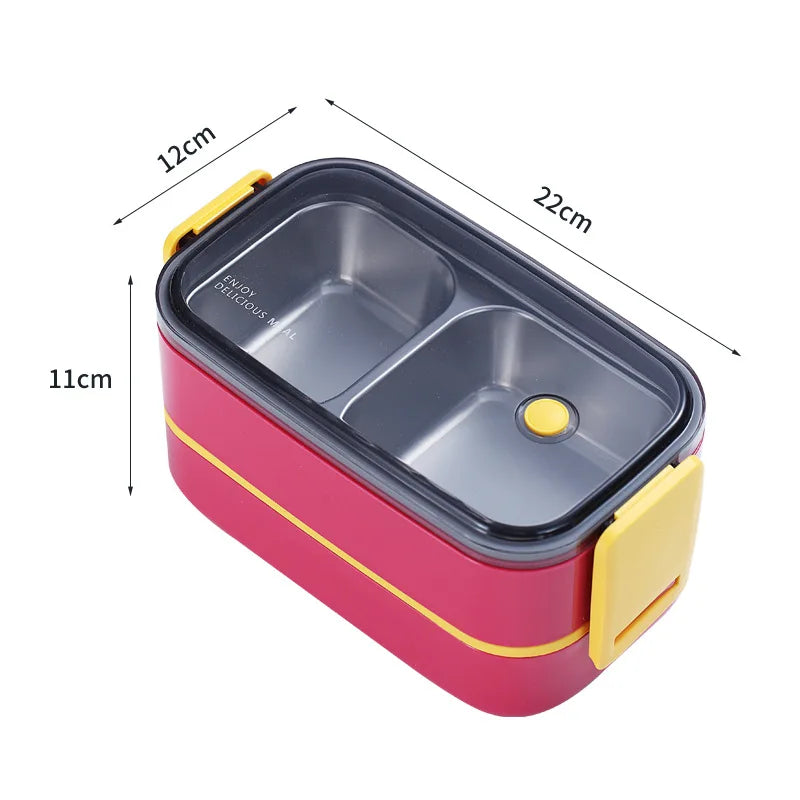 Stainless Steel Cute Lunch Box For Kids Food Container Storage Boxs Wheat Straw Material Leak-Proof Japanese Style Bento Box