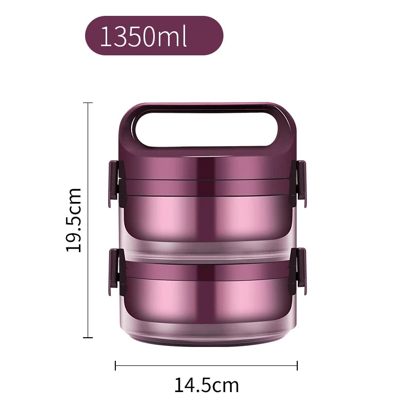 2-3 Layer Leak-proof Student School Japanese Style Bento Box Set Portable Travel Thermal Stainless Steel Lunch Box Container Kid