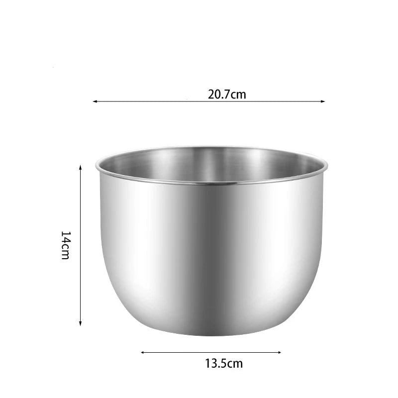 Kitchen Stainless Steel Egg Beater Basin Fruit Salad Stirring Seasoning Bowl With Lid Food Storage Container Home Cooking Tools