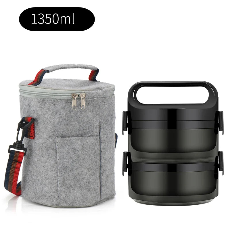 2-3 Layer Leak-proof Student School Japanese Style Bento Box Set Portable Travel Thermal Stainless Steel Lunch Box Container Kid