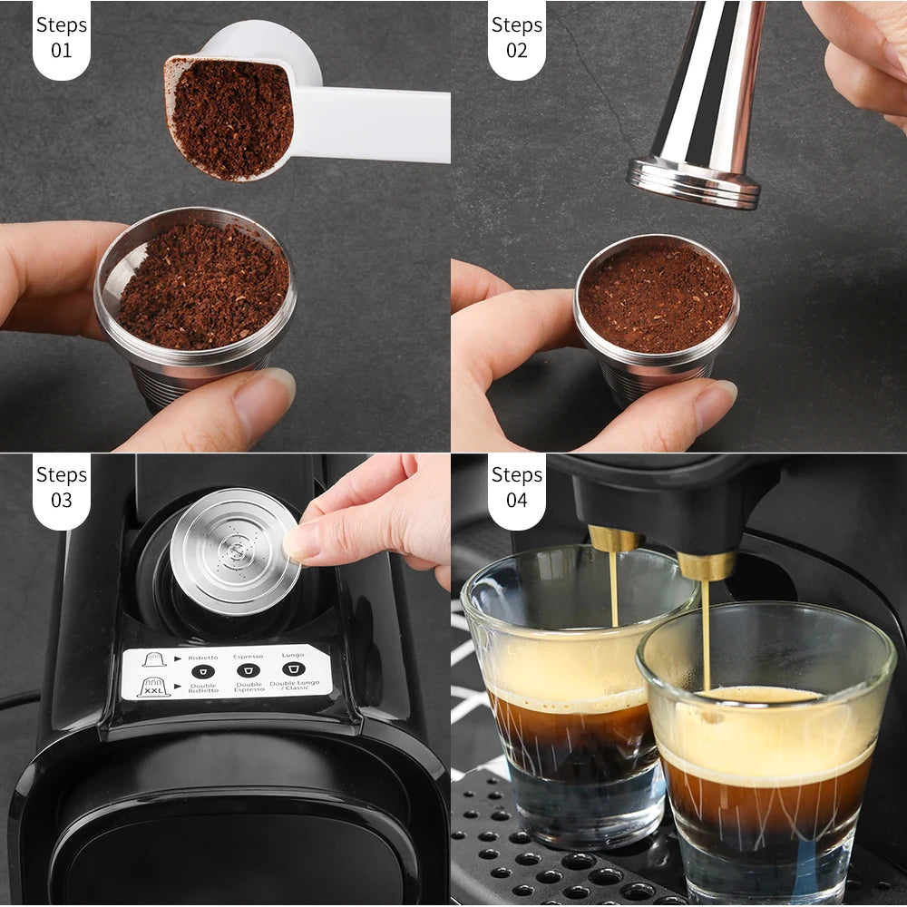 Recafimil Reusable XXL Coffee Capsule for LOR Machine Pod Stainless Steel Refillable Crema Coffee Filter