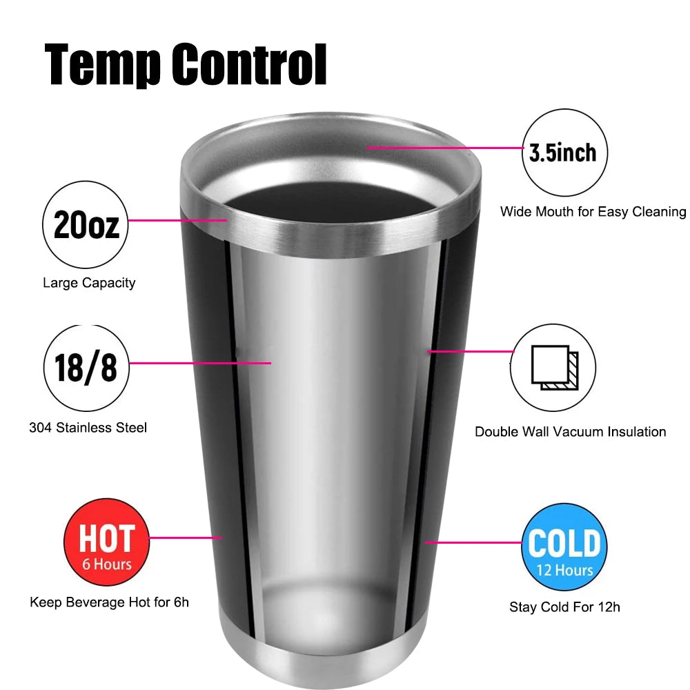 20oz Drinkware Thermal Mug Beer Cups Vacuum With Lids With Lids Stainless Steel Water Bottle Insulated Leakproof