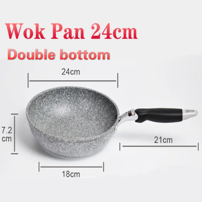 WALFOS Frying Pan  Wok Pan Non-Stick Pan Skillet Cauldron Induction Cooker Frying Pans Pancake Pan Egg Pan Gas Stove Home Garden