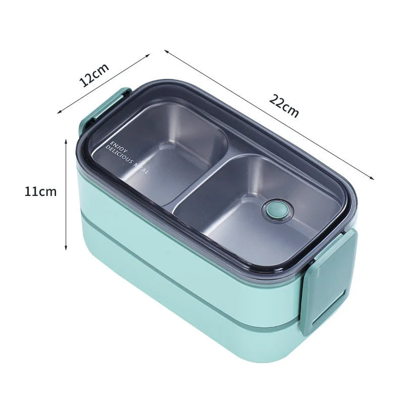 Stainless Steel Cute Lunch Box For Kids Food Container Storage Boxs Wheat Straw Material Leak-Proof Japanese Style Bento Box