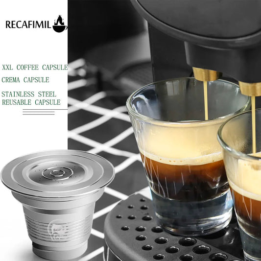 Recafimil Reusable XXL Coffee Capsule for LOR Machine Pod Stainless Steel Refillable Crema Coffee Filter