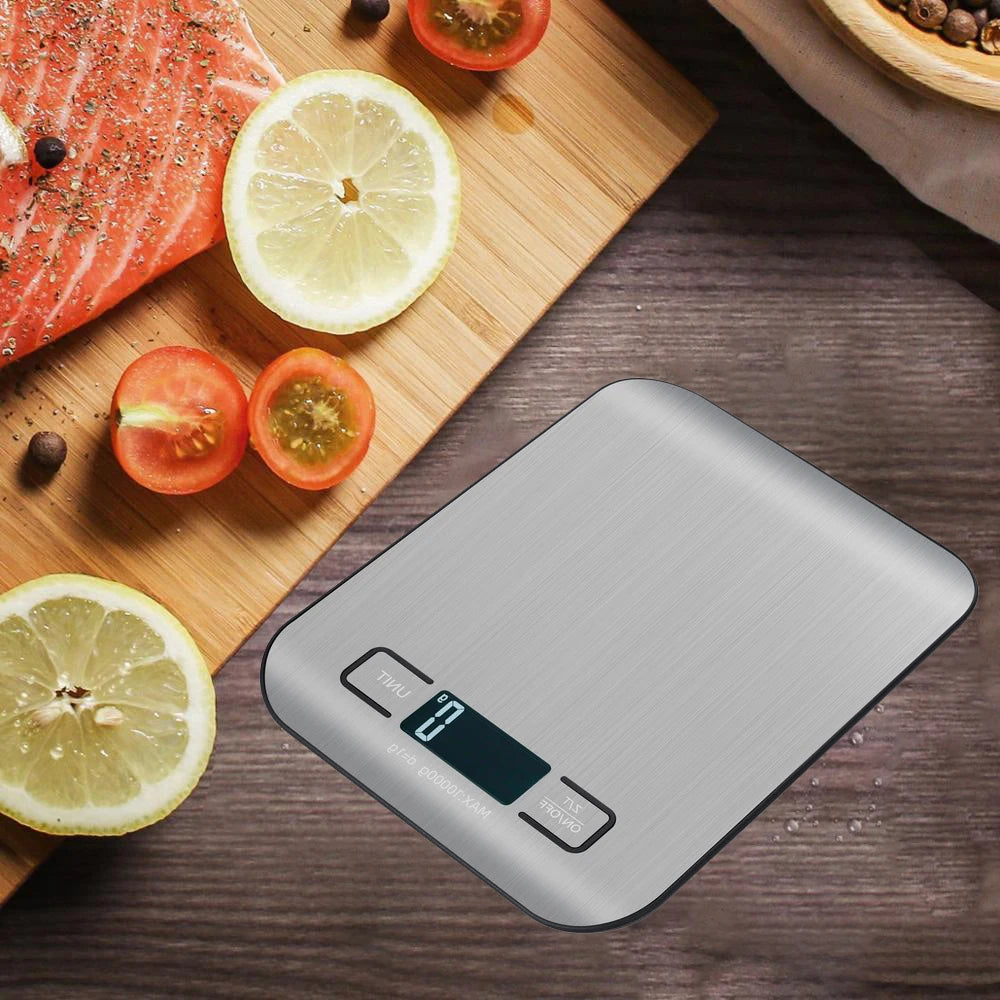 Rechargeable Kitchen Scale LCD Display Stainless Steel Electronic Scales Home Jewelry Food Snacks Weighing Baking Tools