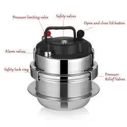 Universal Mini Stainless Steel Pressure Cooker Gas Induction Cooker Multifunctional Household Stew Pan Soup Pot Rice1.2L, 1.6L