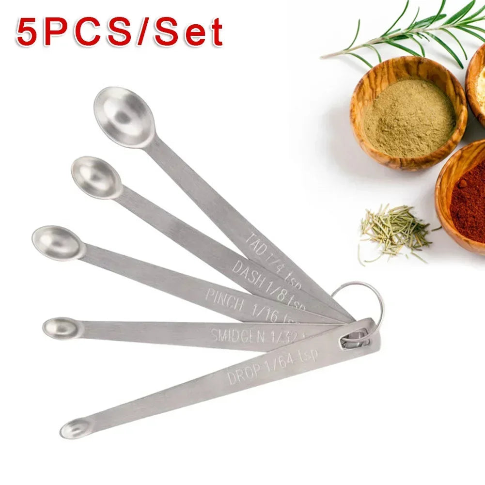 5PCS Set Stainless Steel Mini Measuring Spoons For Baking Seasoning Kitchen Tool Scoop Cake Baking Flour Measuring Cups Kitchen