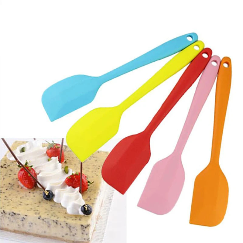 21cm Long Handle Silicone Cream Cake Spatula Mixing Batter Baking Scraper Brush Butter Mixer Cake Brushes Cake Tools