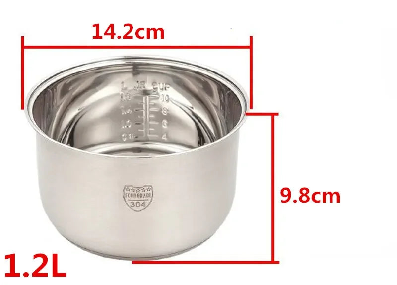 Non stick Cooking Pot 304 stainless steel rice cooker inner container Replacement Accessories food Rice Cooker POT cookware