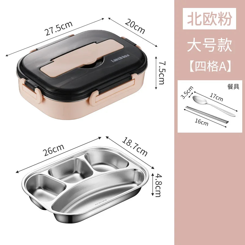 304 Stainless Steel Thermos Thermal Lunch Box Kid Adult Bento Boxs Leakproof Japanese Style Food Container Portable