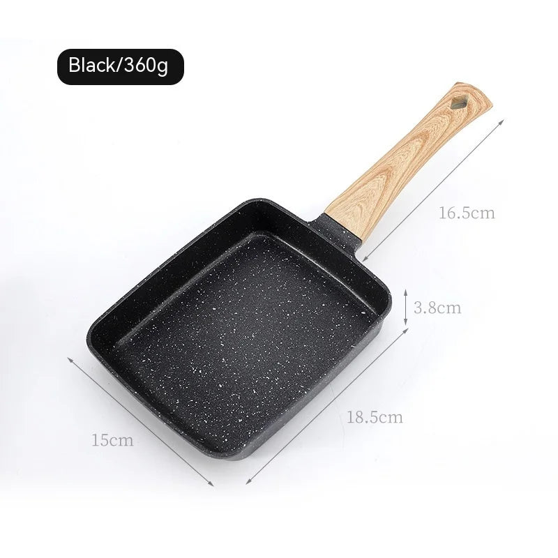 Kitchen Thickened Omelet Pan Non Stick Pan Square Frying Pan Egg Roll Steak Small Frying Pan Breakfast Pan Maker Cookware