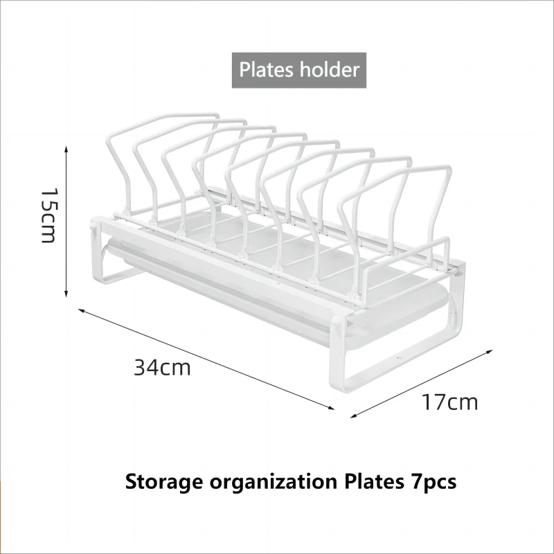 Dish Drain Shelf Stackable Drawer Bowls and Plates Organizer Rack Countertops Drain Shelf Cabinets Sink Cutlery Storage Shelf