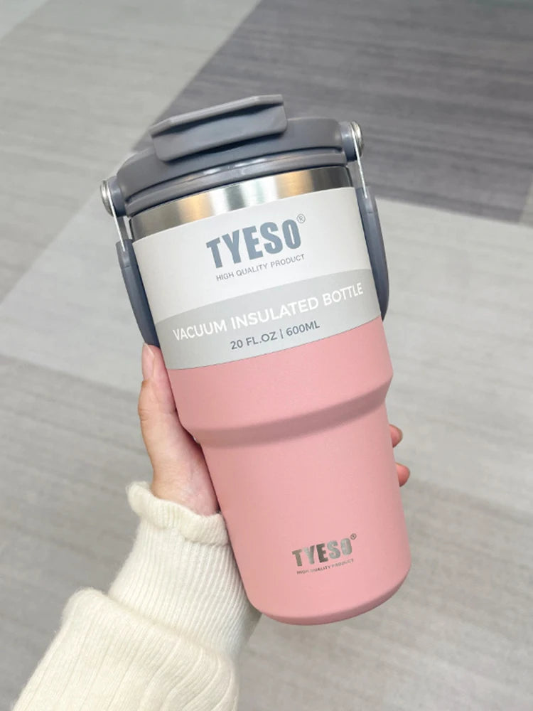 Tyeso's New Coffee Cup With Double-Layer Insulation And Cold Insulation Portable Ice Cream Cup Large Capacity Stainless Steel