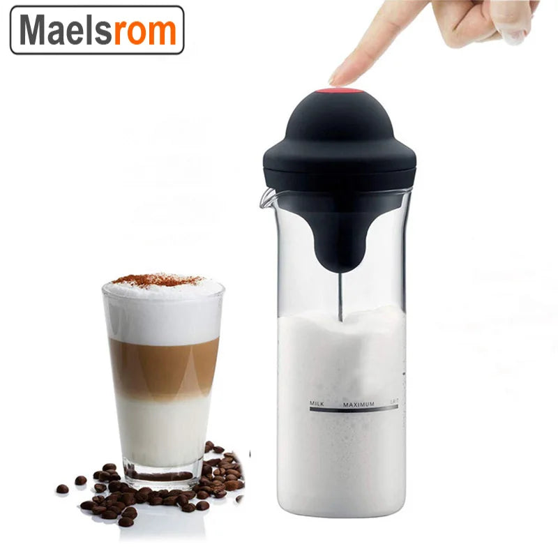 Electric Glass Milk Frother Automatic Coffee Foam Maker Portable Whisk Drink Mixer For Coffee Cappuccino Frappe Matcha