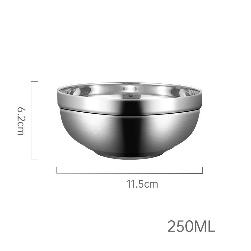 Double Layer Stainless Steel Bowls With Lid Salad Mixing Serving Bowl Korean Style Ramen Noodles Food Storage Containers