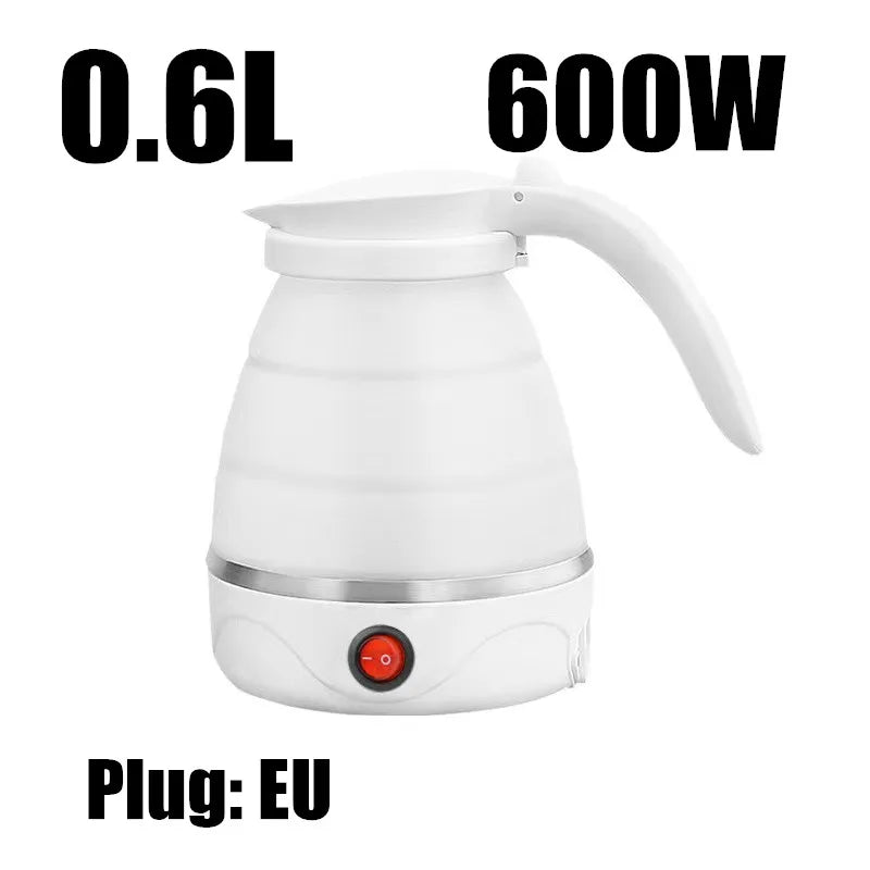 220V 0.6L Mini Folding Kettle Portable Water Heater 600W Silicone Compression Electric Kettle Home Kettle Easy To Travel