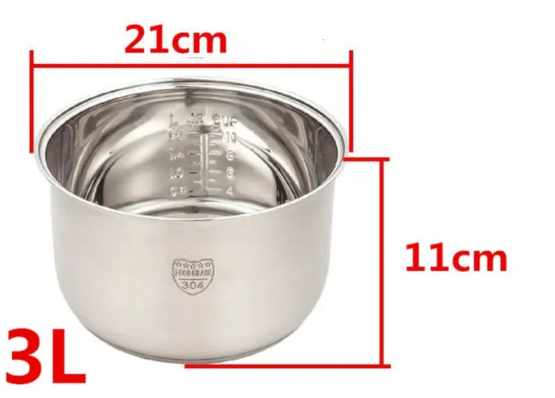 Non stick Cooking Pot 304 stainless steel rice cooker inner container Replacement Accessories food Rice Cooker POT cookware